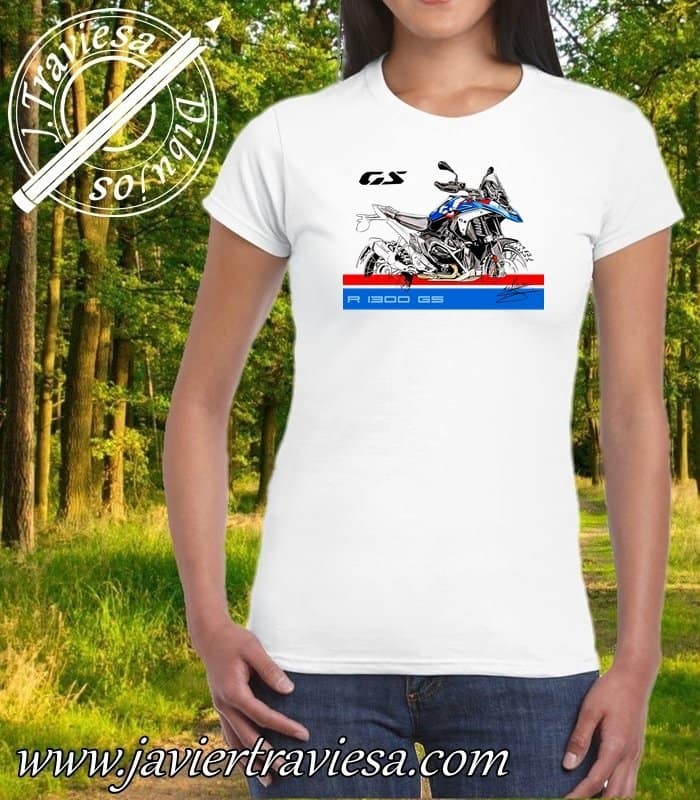 CAMISETA-BLANCA-CHICA-BMW-R1300GS-2024.jpg CAMISETA MUJER MOTO BMW R1300GS