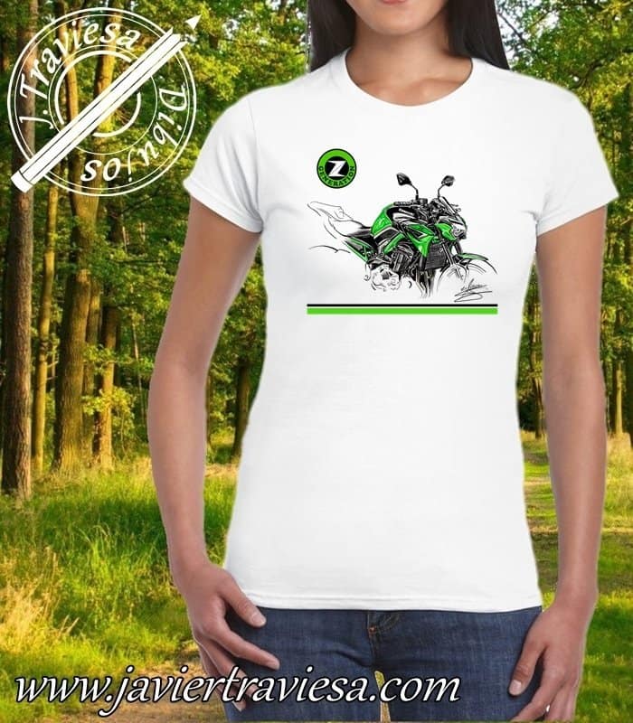 CAMISETA-BLANCA-CHICA-KAWA-Z.jpg CAMISETA MUJER MOTO KAWASAKI Z GENERATION
