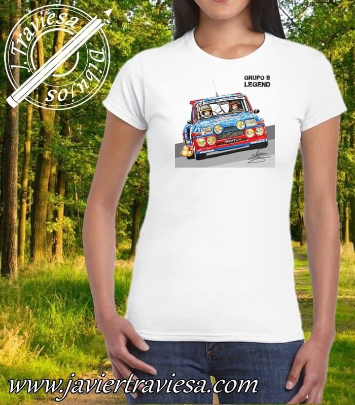 CAMISETA BLANCA CHICA RENAULT MAXITURBO RAGNOTTI CAMISETA 5 MAXITURBO RAGNOTTI RALLY