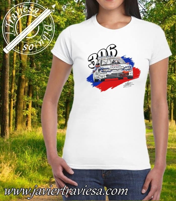CAMISETA BLANCA CHICA peugeot 306 maxi CAMISETA PEUGEOT 306 MAXI