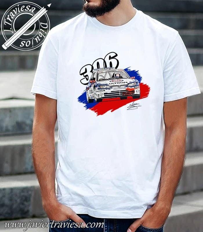 CAMISETA BLANCA PEUGEOT 306 MAXI 2025 CAMISETA PEUGEOT 306 MAXI