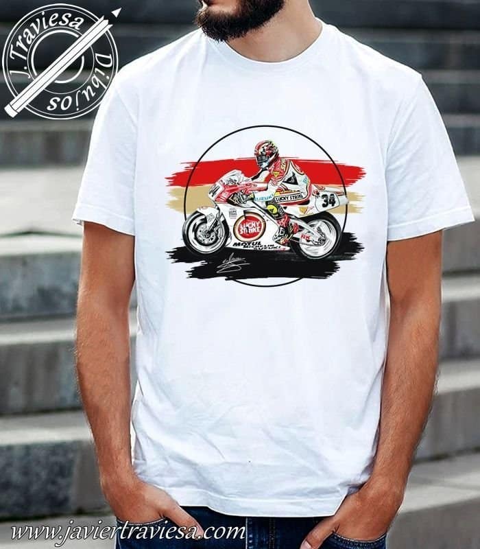 CAMISETA-BLANCA-SUZUKI-RGV500-KS.jpg CAMISETA MOTO CON DIBUJO DE SUZUKI RGV500 gp