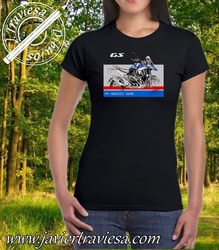 CAMISETA-NEGRA-CHICA-BMW-R1300GS-2024.jpg CAMISETA MOTO MUJER BMW R1300GS