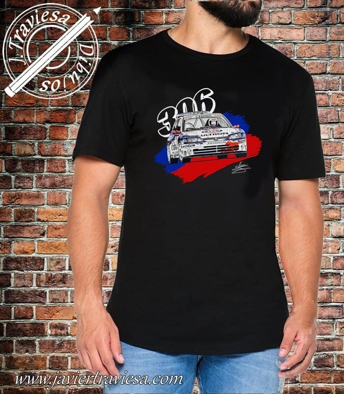 CAMISETA NEGRA PEUGEOT 306 MAXI CAMISETA PEUGEOT 306 MAXI