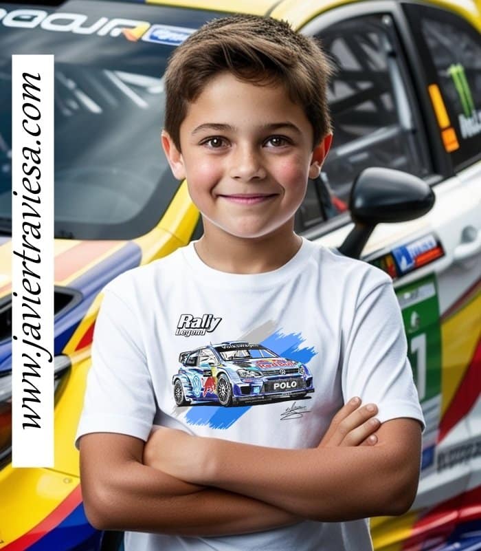CAMISETA NIÑO VOLKSWAGEN POLO WRC CAMISETA CON EL DIBUJO DEL VOLKSWAGEN POLO WRC